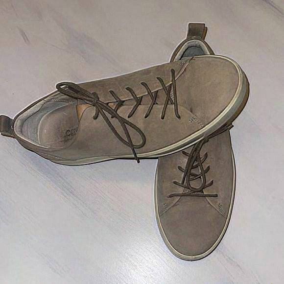 Ecco‎ beige Soft Lace Nubuck Sneaker size 43 / 10 - Picture 1 of 8